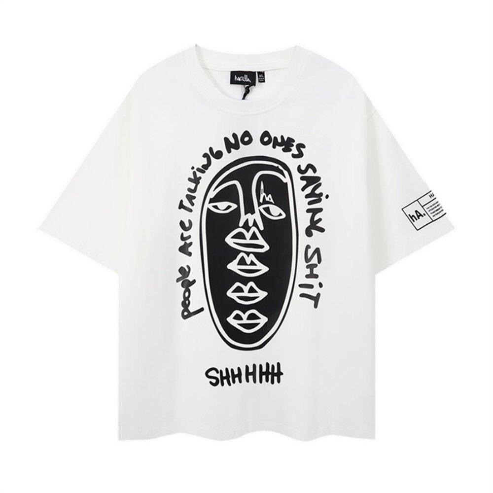 Haculla White T Shirt With Black Face Image